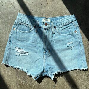 Madewell The Mom Jean Short Light Wash Shorts